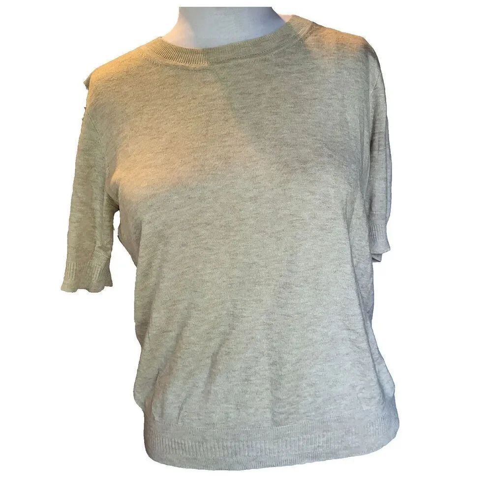 Re-imagined by J.Crew Lyocell Silk Knit T-Shirt Tan M